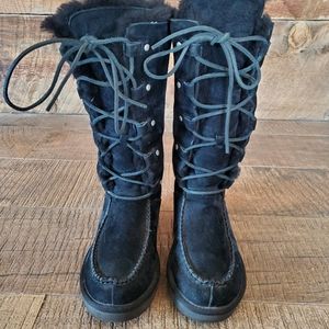 UGG Tularosa Black lace up boots Sz 7